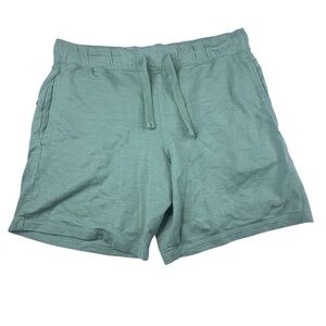 Icebreaker Shorts Men's Medium Teal Wool Merino Blend Crush II Drawstring Casual